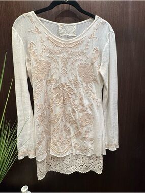 Johnny Was - Abby Mesh Embroidered Top with Matching Tank, XS